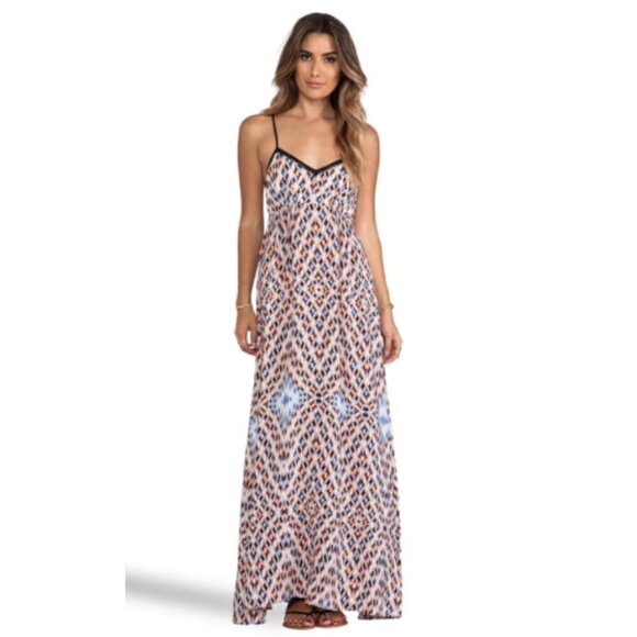 Revolve Greylin Priscila Boho Silk Maxi Dress, Med - Picture 1 of 13